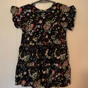 Flowers and foxes dress